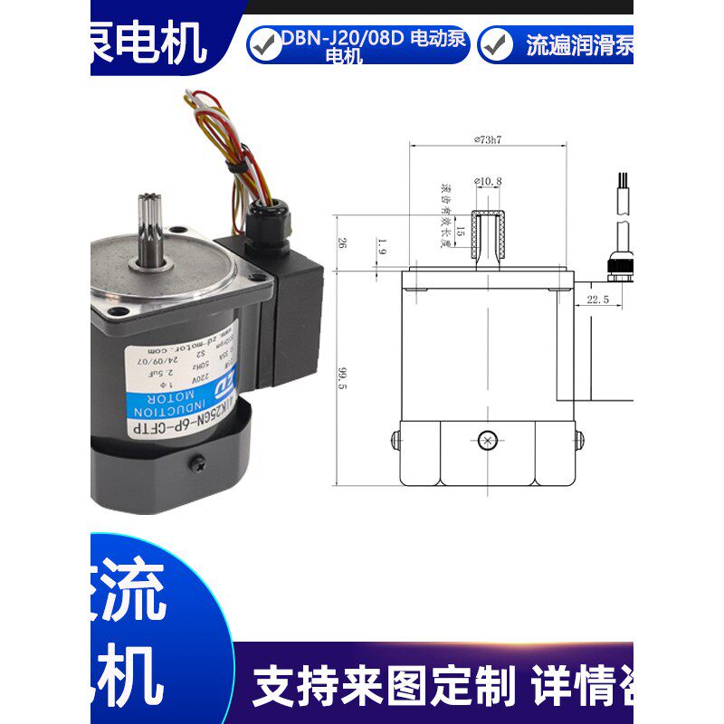 4IK25GN-6P-CFTP中大220V 25W 浙江流遍润滑泵DBN-J20/15D配件
