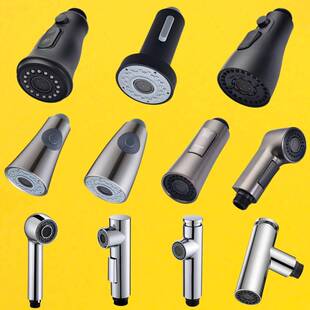 厨房抽拉式水龙头配件可伸缩花洒替换头防溅出水嘴起泡器4分喷头