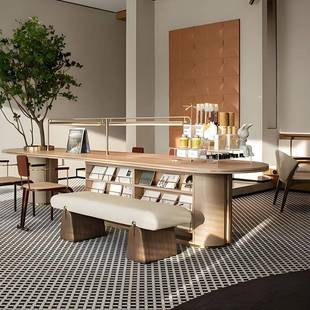 需定制图书馆阅读桌售楼处酒店休闲区架空层手工桌椅组合会所商务