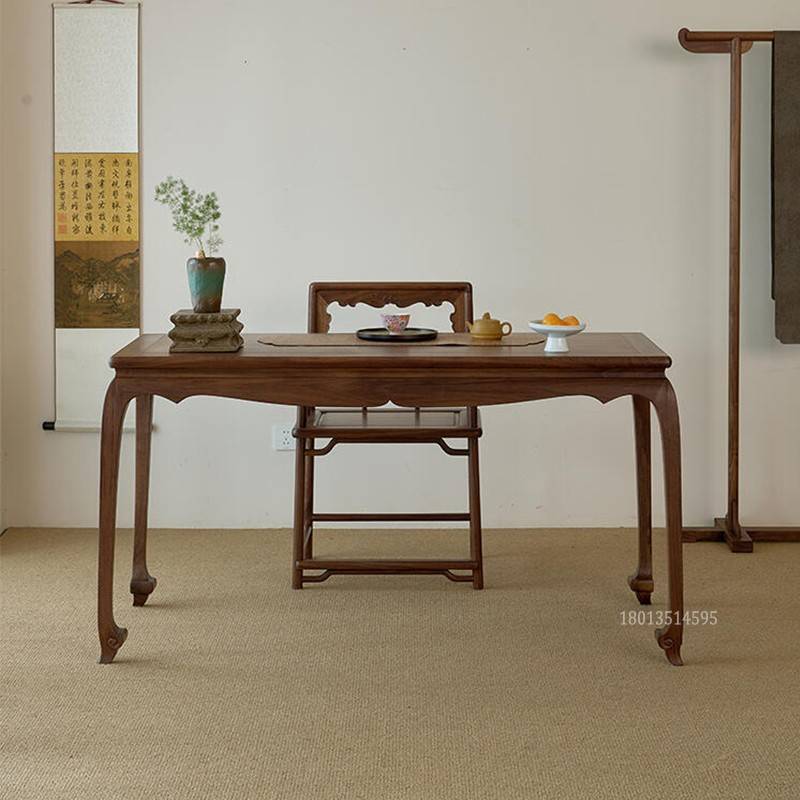 需定制宋代美学新中式书桌椅组合书房书法画案写字台办公桌干泡禅