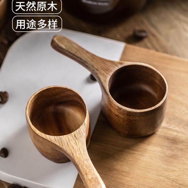黑胡桃木咖啡豆定量勺原木10g量勺克数勺高级感咖啡粉实木风量豆