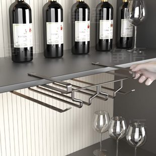 红酒杯架家用免钉酒杯倒挂架酒柜高脚杯收纳悬挂橱柜下挂架子摆件