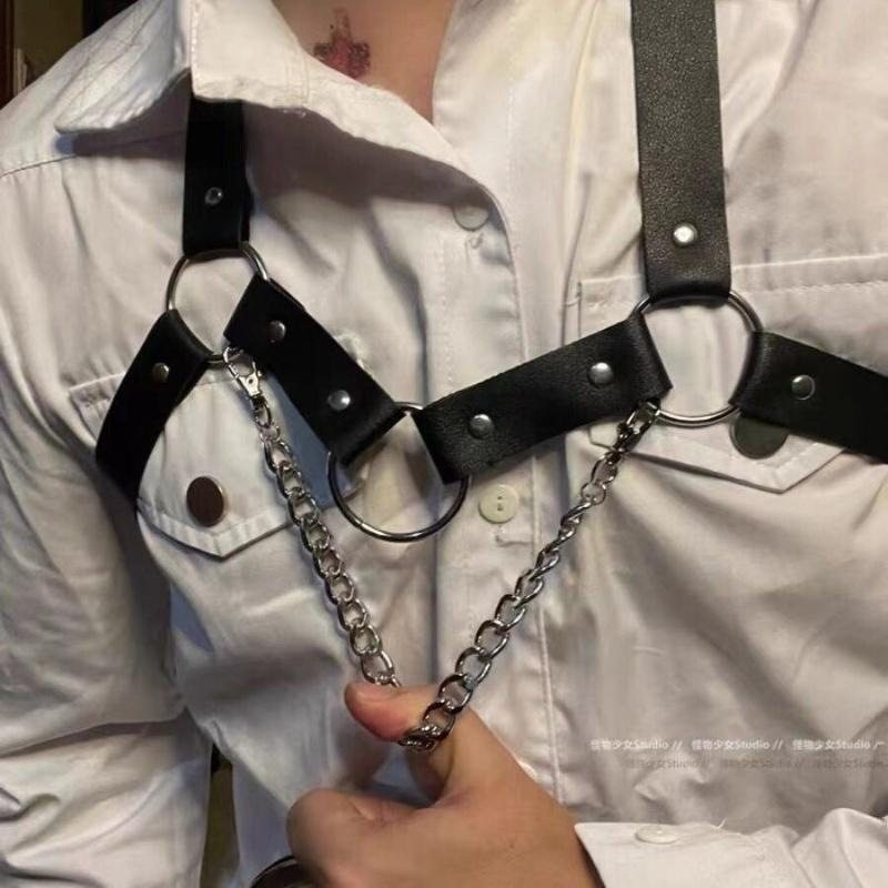 欧美体育猛男性感背带肌肉男性潮流男士腰带健身胸带时尚背带裤带