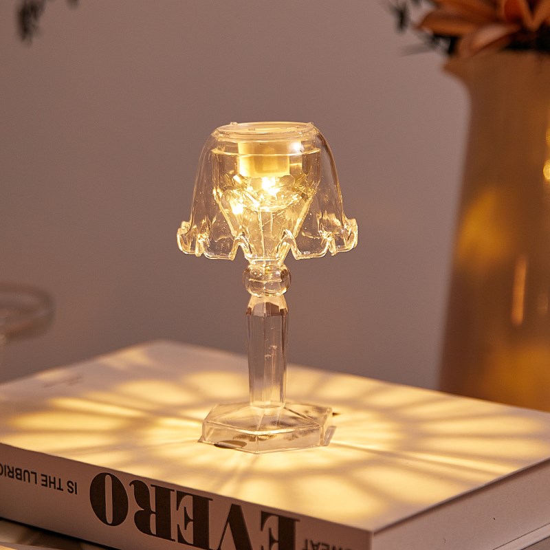 床头睡眠小夜灯浪漫情q调装饰卧室蜡烛道具桌面摆件场景布置小摆