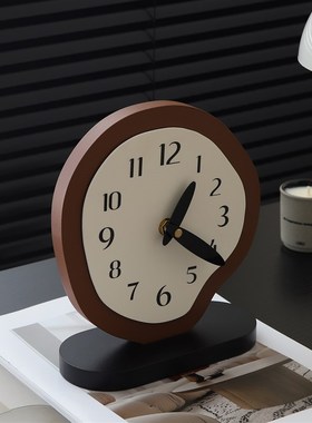 现代简约时钟桌面摆件客厅u家居好物玄关餐边电视柜装饰品轻奢高