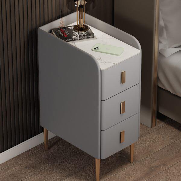 三层床头柜三抽屉小型实木轻奢简约现代迷你床头桌床边柜置物架