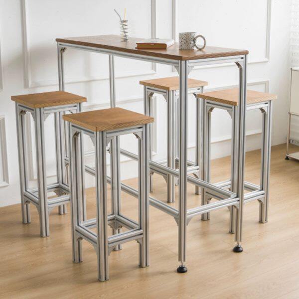 北欧咖啡店桌子网红店简易吧台实木家用靠墙窄桌子桌椅组合长条桌