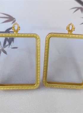 新双面玻璃唐卡嘎乌盒方形4*5磨砂圆形唐卡盒P空盒随身小吊坠外壳