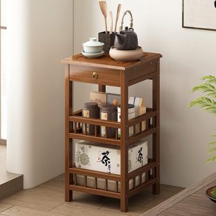 茶柜茶具置物架落地式 小型博古架中式 非实木茶水架多层茶叶收纳柜