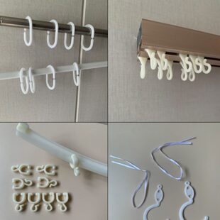 挂钩宿舍床帘挂杆钩子蚊帐勾U型轨道皮条滑轮配件挂布遮光勾窗帘