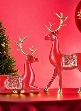 2024新年摆件新中式春节过年装饰客G厅落地高端大气上档次装修福