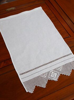 7189手工白色（31*54cm）棉麻交织沙发扶手巾/盖巾简约纯白