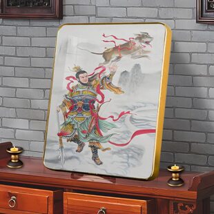 二郎神杨戬画像摆件二郎显圣真君神像神仙哮天犬天神将军家用挂图