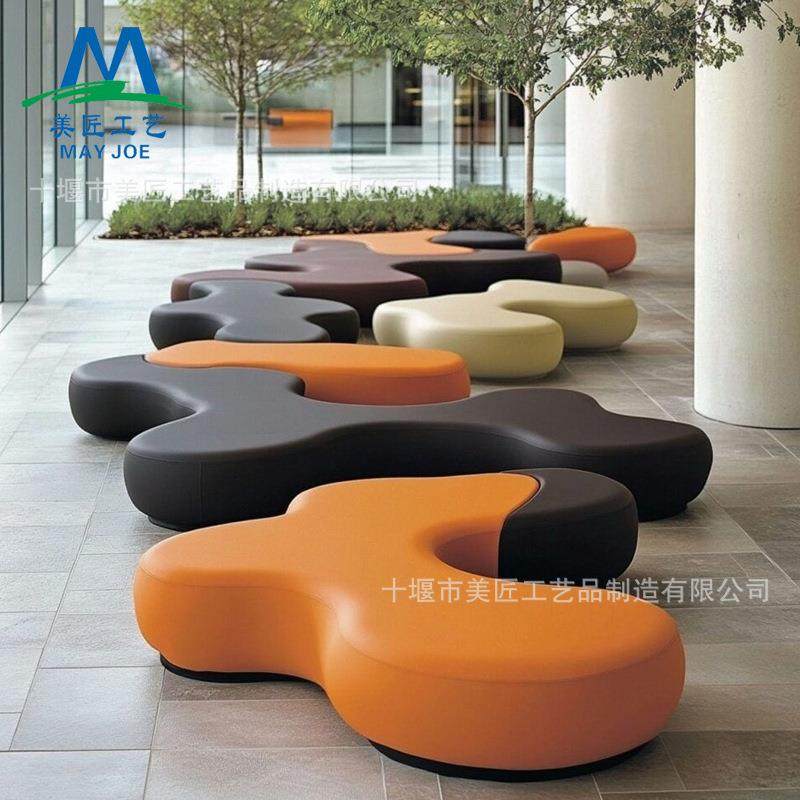 玻璃钢座椅商场公园创意坐凳公共休闲美陈坐凳户外景观装饰FRP椅