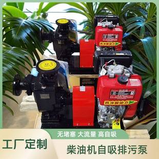 推车泵防洪排涝柴油机污水泵 牌柴油机驱动自吸排污泵移动式