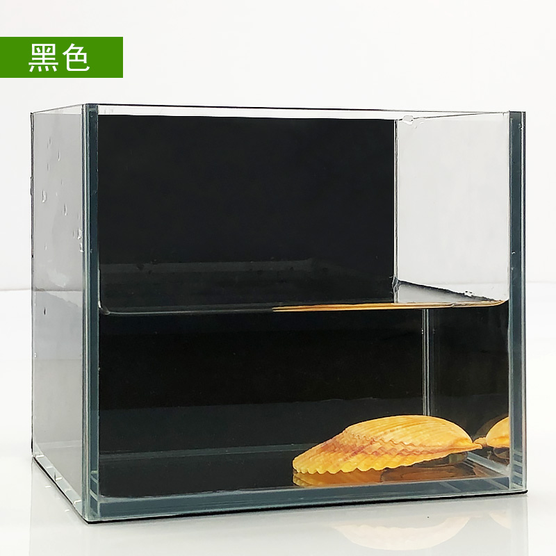 玻璃鱼缸背景贴纸5d缸外自粘黑色底部内K贴装饰造景贴膜静电贴壁