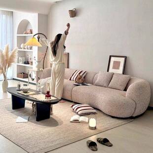意式极简拂晓沙发大平层客厅直排转角布艺网红设计师法式奶油风
