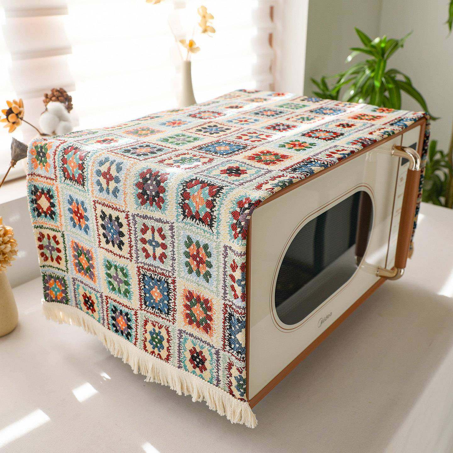 微波炉防尘盖巾床头柜盖布冰箱洗衣机编织防尘布斗柜餐边柜桌布,居家布艺,万能盖巾,淘宝优惠券,粉丝福利购,淘宝优惠卷