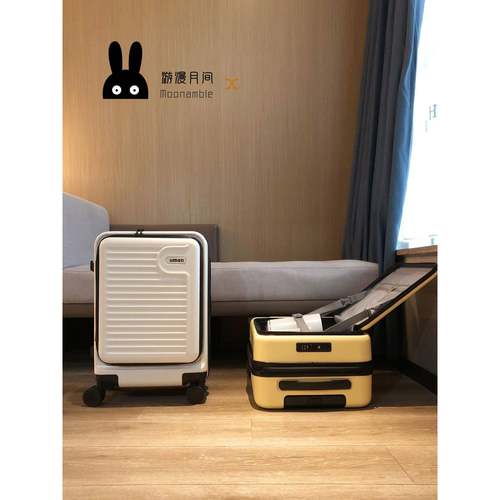 侧开盖行李箱女20寸可扩展大深仓旅行登机箱2025新款学生拉杆箱子