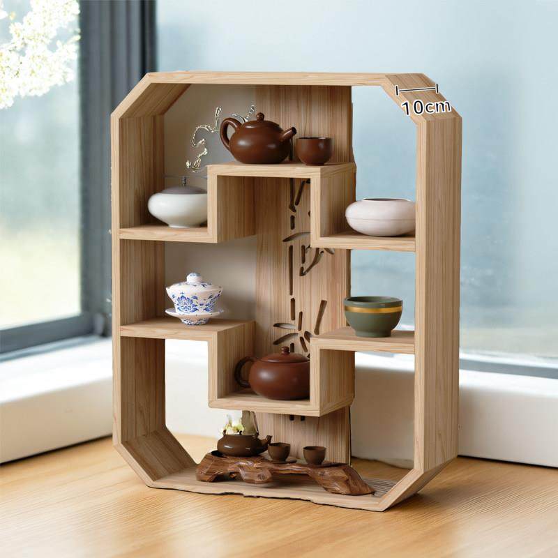 实木博古架小型桌面茶具置物架茶室茶水杯架摆件储物展示架新中式,餐饮具,茶道/零配,淘宝优惠券,粉丝福利购,淘宝优惠卷