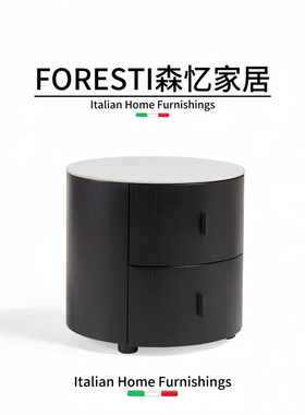 意式简约轻奢床头柜工厂直销卧室高级斗柜设计师高级感实木床边柜