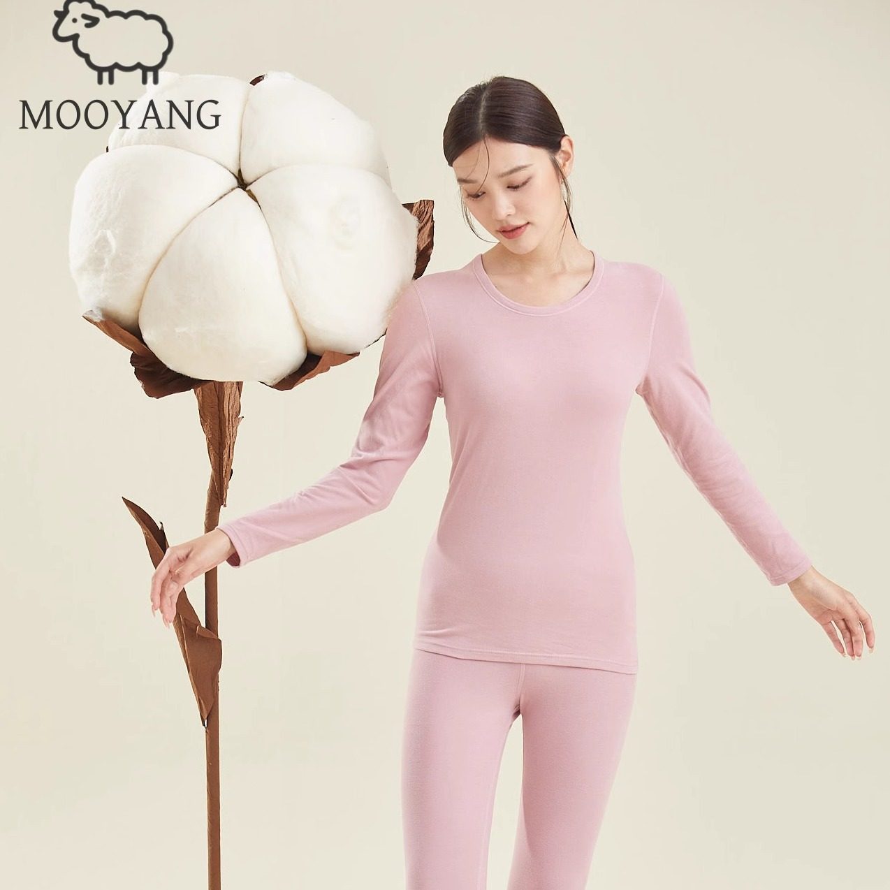 MOOYANG/慕羊220g冬季保暖套装修身新疆棉圆领无痕女士9109 9100,女士内衣/男士内衣/家居服,保暖套装,淘宝优惠券,粉丝福利购,淘宝优惠卷