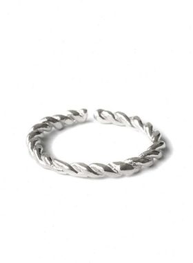 PZA 麻花扭纹冷淡风戒指女生2024年新款潮流指环简约高级感食指戒