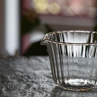 轮花匀杯 硝子 耐热玻璃 茶席家用 公道杯 日式 喜水出品 简约风格