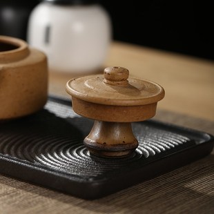 手工筇竹竹节盖托盖碗功夫茶道配件泡茶壶茶壶盖置茶道配件 新中式