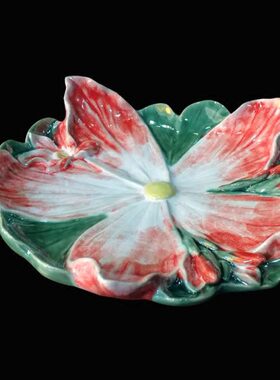 家居饰品茶几开业石书房花盘公仔入伙摆设湾礼品陶瓷招财摆件果盘