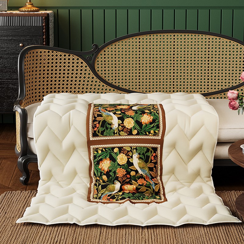 复古花鸟抱枕被子两用家用靠枕毯子二合一办N公室午休空调被折叠