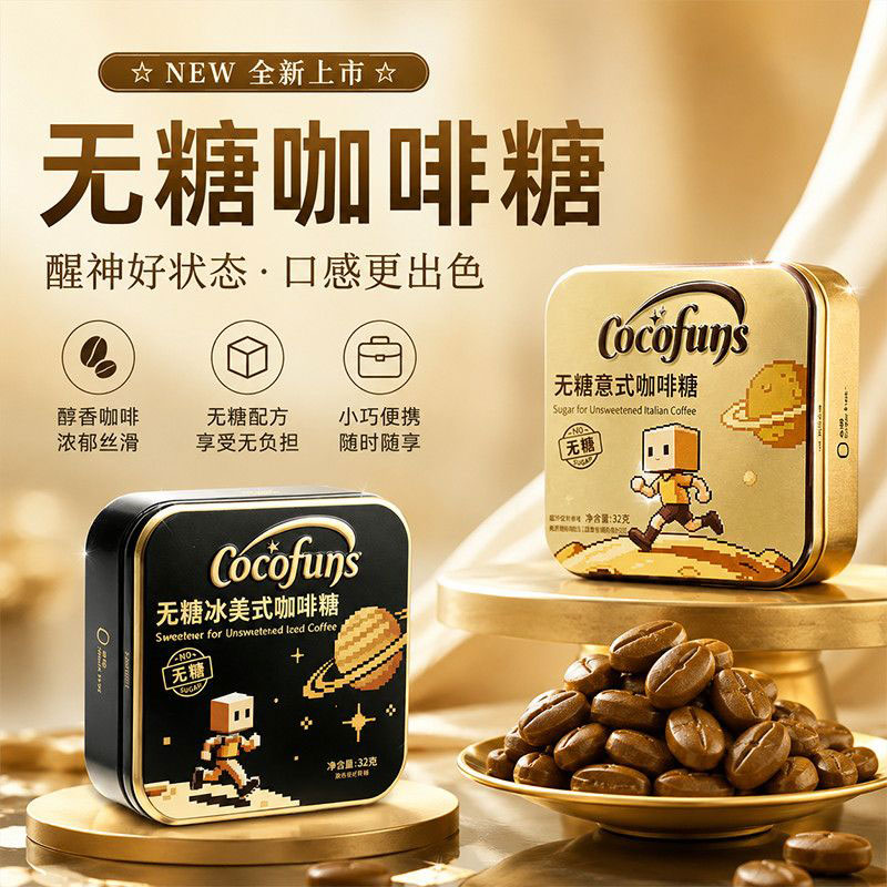 无糖黑咖啡木糖醇硬糖提神特凉