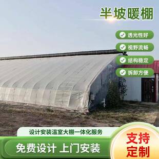 节能保温半坡暖棚大棚半坡阳光暖棚防风保暖农业温室大棚户外绿色