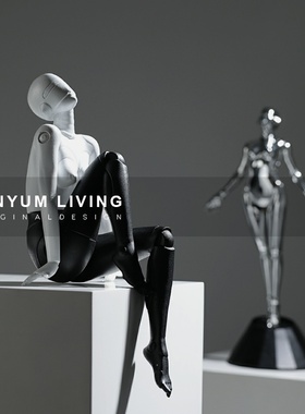 现代科技感摆件柜子装饰空山基机械女神I人物雕塑桌面摆设玄关饰