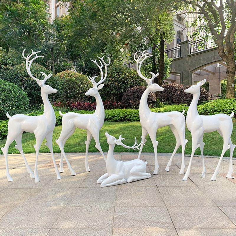 仿真白鹿摆件户外园林景观梅花鹿动物玻璃钢雕塑婚礼美陈装饰小品,家居饰品,户外/庭院摆件,淘宝优惠券,粉丝福利购,淘宝优惠卷