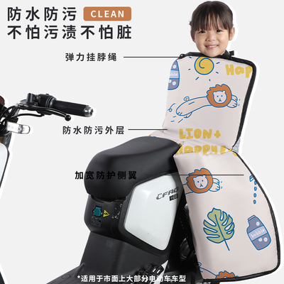 电动车挡风被冬季加绒加厚后座亲子款防风罩分离式儿童保暖防水小