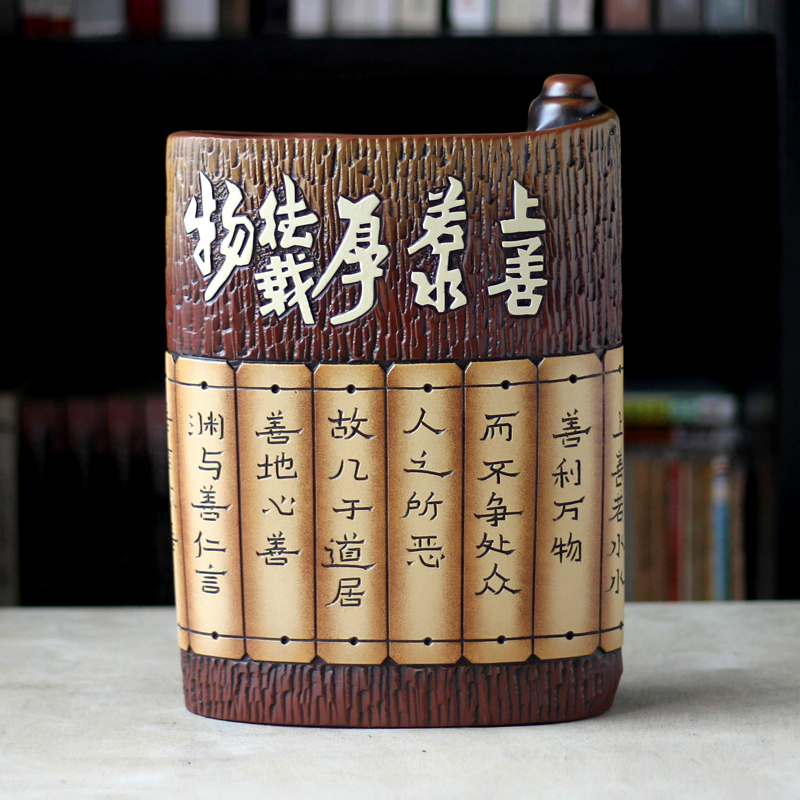 厚德载物陶瓷摆件励志办公书房书柜摆设博古架装饰品新中式风礼品