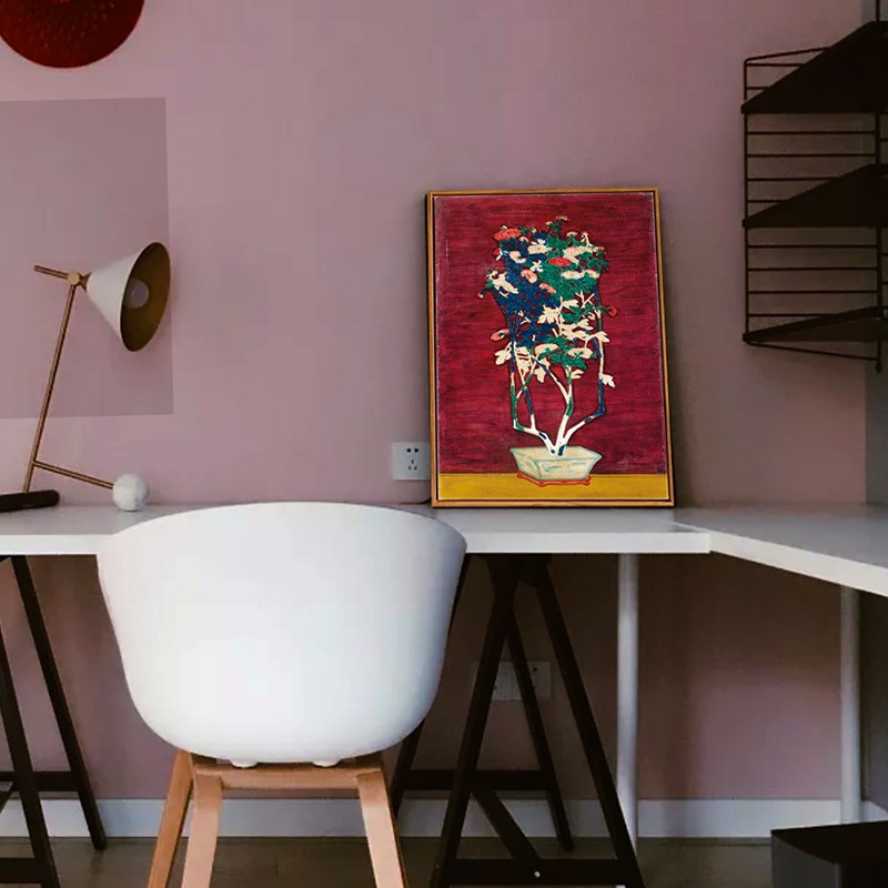 画玩美常玉荷花装饰画新中式古典挂画法式复古卧室床头墙面壁画图片