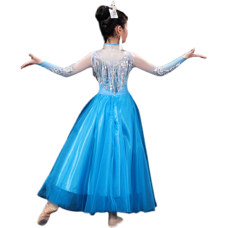 六一新款蒙古少儿演出服儿童蒙族女童筷子舞蹈服幼儿蒙古舞服纱裙