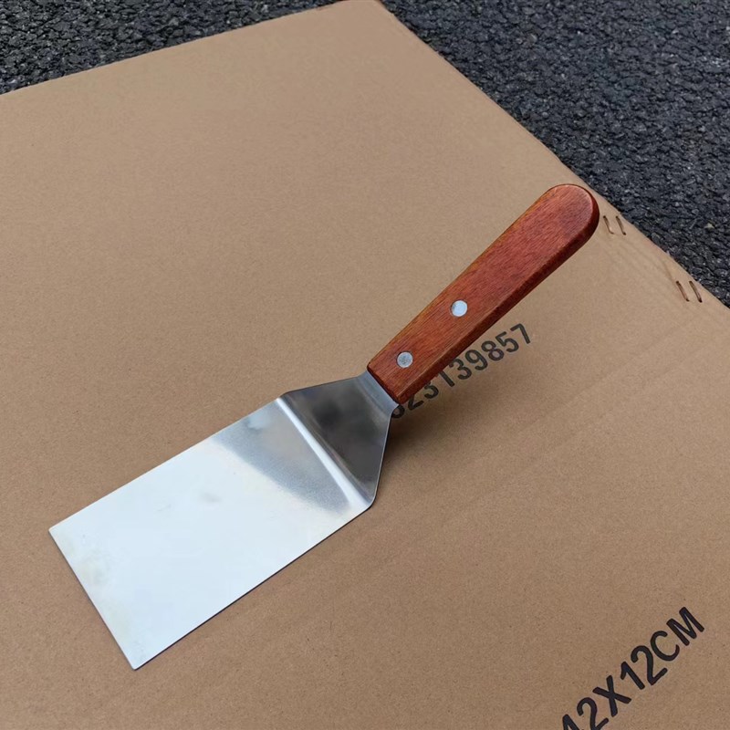 提拉米苏铲子 不锈钢木柄手抓饼烧饼工具商用专用冰铲牛排铁板烧