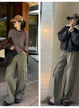 INFINITE COASTLINE/无垠海岸A20021工装大口袋阔腿芦苇厚布裤