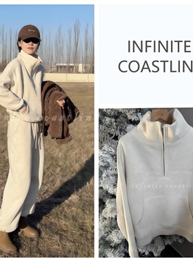 INFINITE COASTLINE/无垠海岸春晓12537半拉链米白加绒厚厚衣