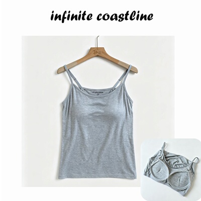 INFINITE COASTLINE/春晓11001定染花灰色可调节带内衣垫吊带