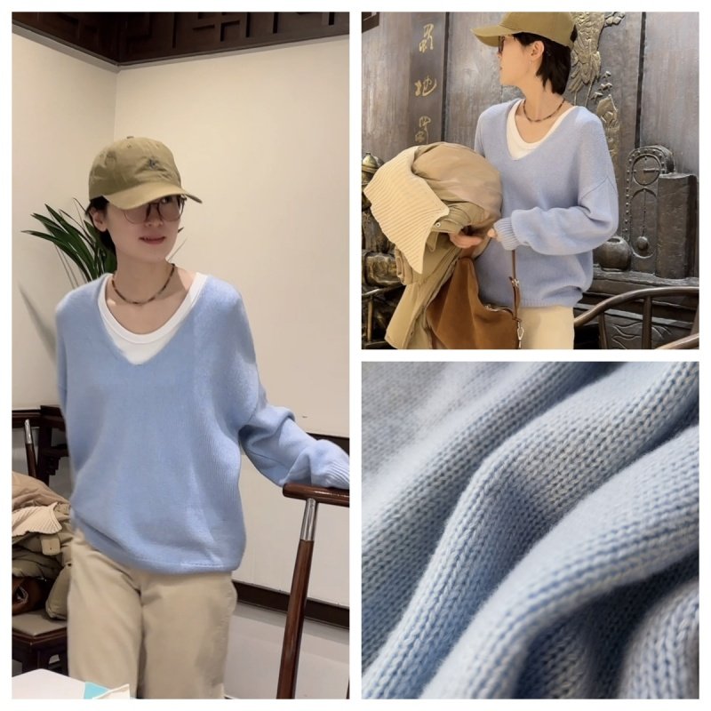 INFINITE COASTLINE/无垠海岸春晓12535演唱会天丝V领羊绒衫