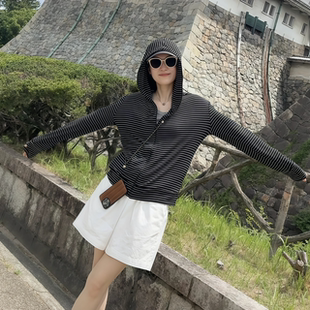 INFINITE COASTLINE/无垠海岸春晓1017 休闲风青岛条纹帽衫