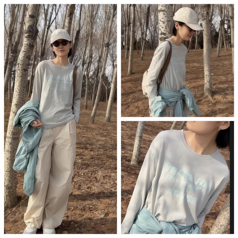 INFINITE COASTLINE/无垠海岸春晓12480百搭休闲灰绿长袖（薄款）