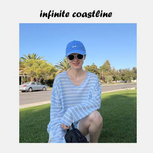 INFINITE COASTLINE/无垠海岸12719【浅兰条】亚麻大领衫