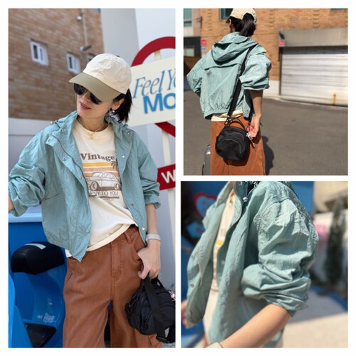 INFINITE COASTLINE/无垠海岸春晓C12476蓝绿色可拆帽外套