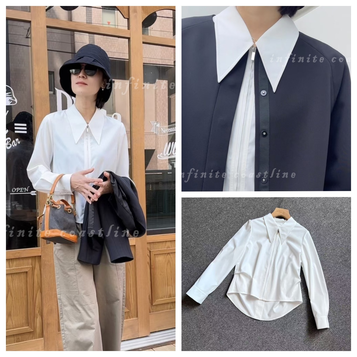 INFINITE COASTLINE/无垠海岸春晓12482显瘦气质感【尖领】衬衫