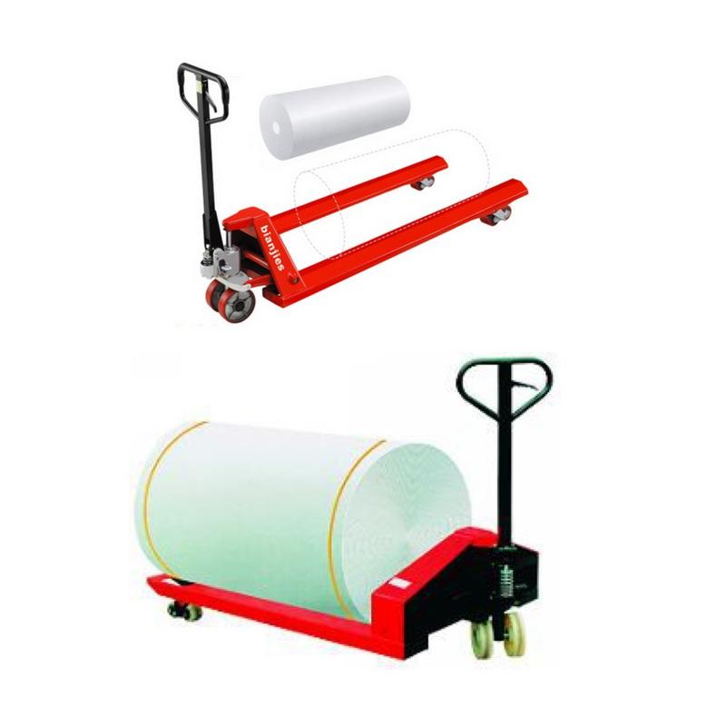 纸卷筒搬运车手动液压电动卷筒运输车电缆线盘头液压搬运叉车